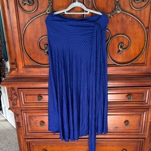 Elegant Blue Striped Women's Skirt or Strapless Dress